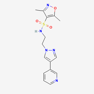 3,5-dimethyl-N-{2-[4-(pyridin-3-yl)-1H-pyrazol-1-yl]ethyl}-1,2-oxazole-4-sulfonamide