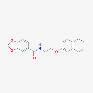 molecular formula C20H21NO4 B299727 N-[2-(5,6,7,8-tetrahydro-2-naphthalenyloxy)ethyl]-1,3-benzodioxole-5-carboxamide 