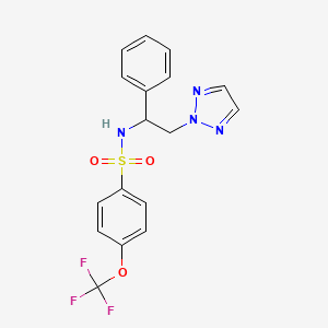 molecular formula C17H15F3N4O3S B2997271 N-(1-苯基-2-(2H-1,2,3-三唑-2-基)乙基)-4-(三氟甲氧基)苯磺酰胺 CAS No. 2034406-80-7