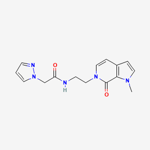 molecular formula C15H17N5O2 B2997279 N-(2-(1-methyl-7-oxo-1H-pyrrolo[2,3-c]pyridin-6(7H)-yl)ethyl)-2-(1H-pyrazol-1-yl)acetamide CAS No. 2034460-30-3