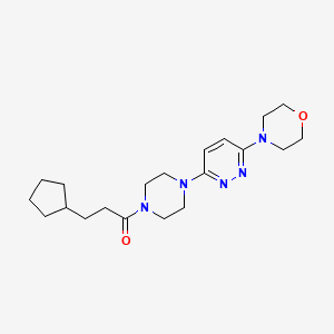 molecular formula C20H31N5O2 B2997280 3-Cyclopentyl-1-(4-(6-morpholinopyridazin-3-yl)piperazin-1-yl)propan-1-one CAS No. 898435-04-6