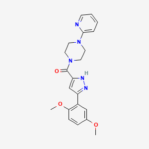 B2997288 (5-(2,5-dimethoxyphenyl)-1H-pyrazol-3-yl)(4-(pyridin-2-yl)piperazin-1-yl)methanone CAS No. 1239130-86-9