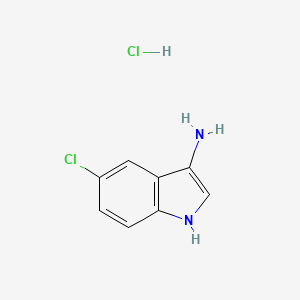 molecular formula C8H8Cl2N2 B2997294 5-氯-1H-吲哚-3-胺；盐酸盐 CAS No. 2470435-57-3