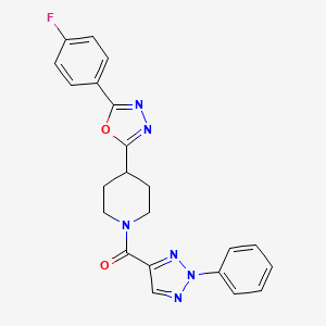 (4-(5-(4-fluorophenyl)-1,3,4-oxadiazol-2-yl)piperidin-1-yl)(2-phenyl-2H-1,2,3-triazol-4-yl)methanone