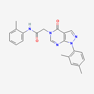 molecular formula C22H21N5O2 B2997301 2-[1-(2,4-dimethylphenyl)-4-oxopyrazolo[3,4-d]pyrimidin-5-yl]-N-(2-methylphenyl)acetamide CAS No. 894998-60-8