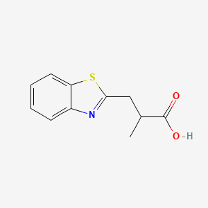 molecular formula C11H11NO2S B2997302 3-(1,3-Benzothiazol-2-yl)-2-methylpropanoic acid CAS No. 879916-67-3
