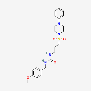 molecular formula C22H30N4O4S B2997311 1-(4-Methoxybenzyl)-3-(3-((4-phenylpiperazin-1-yl)sulfonyl)propyl)urea CAS No. 1203203-15-9