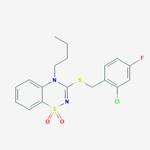 4-butyl-3-((2-chloro-4-fluorobenzyl)thio)-4H-benzo[e][1,2,4]thiadiazine 1,1-dioxide