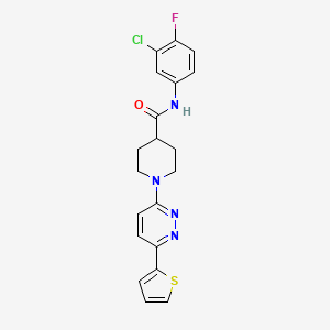 N-(3-chloro-4-fluorophenyl)-1-[6-(2-thienyl)pyridazin-3-yl]piperidine-4-carboxamide