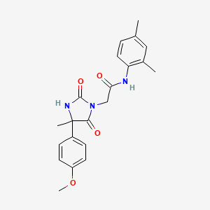 molecular formula C21H23N3O4 B2997318 N-(2,4-二甲苯基)-2-(4-(4-甲氧苯基)-4-甲基-2,5-二氧代咪唑烷-1-基)乙酰胺 CAS No. 956617-62-2