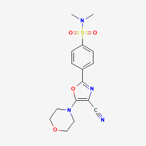 molecular formula C16H18N4O4S B2997323 4-(4-cyano-5-morpholinooxazol-2-yl)-N,N-dimethylbenzenesulfonamide CAS No. 941264-96-6