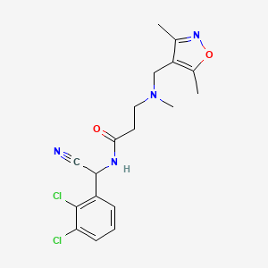 molecular formula C18H20Cl2N4O2 B2997324 N-[cyano(2,3-dichlorophenyl)methyl]-3-{[(3,5-dimethyl-1,2-oxazol-4-yl)methyl](methyl)amino}propanamide CAS No. 1445731-78-1