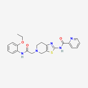 molecular formula C22H23N5O3S B2997332 N-(5-(2-((2-ethoxyphenyl)amino)-2-oxoethyl)-4,5,6,7-tetrahydrothiazolo[5,4-c]pyridin-2-yl)picolinamide CAS No. 1421507-77-8