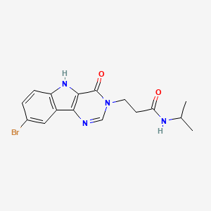 molecular formula C16H17BrN4O2 B2997343 3-(8-bromo-4-oxo-4,5-dihydro-3H-pyrimido[5,4-b]indol-3-yl)-N-isopropylpropanamide CAS No. 1105248-26-7