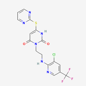 3-[2-[[3-chloro-5-(trifluoromethyl)pyridin-2-yl]amino]ethyl]-6-pyrimidin-2-ylsulfanyl-1H-pyrimidine-2,4-dione