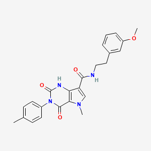 molecular formula C24H24N4O4 B2997347 N-(3-甲氧基苯乙基)-5-甲基-2,4-二氧代-3-(对甲苯基)-2,3,4,5-四氢-1H-吡咯并[3,2-d]嘧啶-7-甲酰胺 CAS No. 921535-76-4