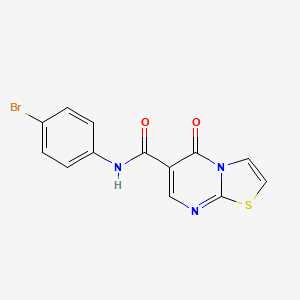molecular formula C13H8BrN3O2S B2997350 N-(4-溴苯基)-5-氧代-5H-噻唑并[3,2-a]嘧啶-6-甲酰胺 CAS No. 851943-93-6