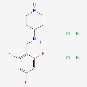 molecular formula C12H17Cl2F3N2 B2997355 N-(2,4,6-三氟苄基)哌啶-4-胺二盐酸盐 CAS No. 1349717-05-0