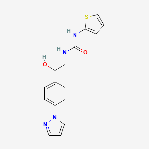 molecular formula C16H16N4O2S B2997358 1-[2-Hydroxy-2-(4-pyrazol-1-ylphenyl)ethyl]-3-thiophen-2-ylurea CAS No. 2415570-96-4
