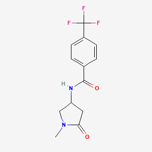 molecular formula C13H13F3N2O2 B2997368 N-(1-methyl-5-oxopyrrolidin-3-yl)-4-(trifluoromethyl)benzamide CAS No. 1396854-09-3