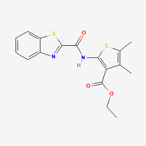 molecular formula C17H16N2O3S2 B2997376 Ethyl 2-(benzo[d]thiazole-2-carboxamido)-4,5-dimethylthiophene-3-carboxylate CAS No. 397288-10-7