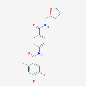 molecular formula C19H17ClF2N2O3 B299738 2-chloro-4,5-difluoro-N-(4-{[(tetrahydro-2-furanylmethyl)amino]carbonyl}phenyl)benzamide 