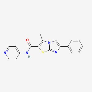 molecular formula C18H14N4OS B2997381 3-methyl-6-phenyl-N-(pyridin-4-yl)imidazo[2,1-b]thiazole-2-carboxamide CAS No. 852133-65-4