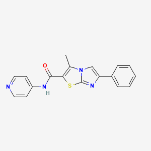 molecular formula C18H14N4OS B2997381 3-甲基-6-苯基-N-(吡啶-4-基)咪唑并[2,1-b]噻唑-2-甲酰胺 CAS No. 852133-65-4