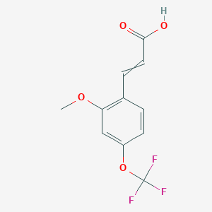 molecular formula C11H9F3O4 B2997388 3-[2-Methoxy-4-(trifluoromethoxy)phenyl]prop-2-enoic acid CAS No. 1262019-21-5