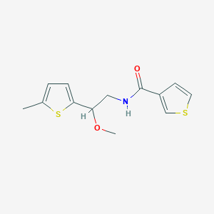 molecular formula C13H15NO2S2 B2997408 N-(2-甲氧基-2-(5-甲硫代苯并咪唑-2-基)乙基)噻吩-3-甲酰胺 CAS No. 1448058-41-0