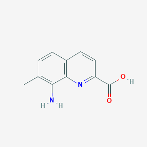 molecular formula C11H10N2O2 B2997409 8-Amino-7-methylquinoline-2-carboxylic acid CAS No. 1092304-70-5