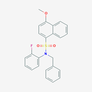 molecular formula C24H20FNO3S B299742 N-benzyl-N-(2-fluorophenyl)-4-methoxy-1-naphthalenesulfonamide 
