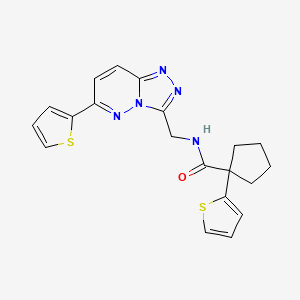 molecular formula C20H19N5OS2 B2997423 1-(thiophen-2-yl)-N-((6-(thiophen-2-yl)-[1,2,4]triazolo[4,3-b]pyridazin-3-yl)methyl)cyclopentanecarboxamide CAS No. 1904020-23-0