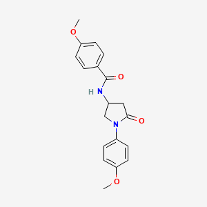 molecular formula C19H20N2O4 B2997424 4-methoxy-N-(1-(4-methoxyphenyl)-5-oxopyrrolidin-3-yl)benzamide CAS No. 905684-28-8