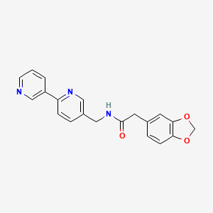 molecular formula C20H17N3O3 B2997426 N-([2,3'-联吡啶]-5-基甲基)-2-(苯并[d][1,3]二氧杂环-5-基)乙酰胺 CAS No. 2034436-08-1