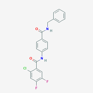 molecular formula C21H15ClF2N2O2 B299743 N-{4-[(benzylamino)carbonyl]phenyl}-2-chloro-4,5-difluorobenzamide 