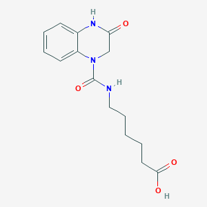 molecular formula C15H19N3O4 B2997432 6-{[(3-hydroxyquinoxalin-1(2H)-yl)carbonyl]amino}hexanoic acid CAS No. 919750-10-0