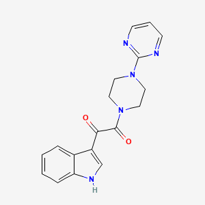 molecular formula C18H17N5O2 B2997437 1-(1H-吲哚-3-基)-2-(4-嘧啶-2-基哌嗪-1-基)乙烷-1,2-二酮 CAS No. 497060-86-3