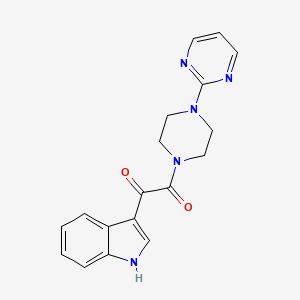 molecular formula C18H17N5O2 B2997437 1-(1H-indol-3-yl)-2-[4-(pyrimidin-2-yl)piperazin-1-yl]ethane-1,2-dione CAS No. 497060-86-3