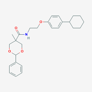N-[2-(4-cyclohexylphenoxy)ethyl]-5-methyl-2-phenyl-1,3-dioxane-5-carboxamide