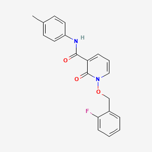 molecular formula C20H17FN2O3 B2997440 1-[(2-fluorophenyl)methoxy]-N-(4-methylphenyl)-2-oxo-1,2-dihydropyridine-3-carboxamide CAS No. 868678-74-4