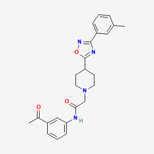 molecular formula C24H26N4O3 B2997445 N-(3-乙酰苯基)-2-{4-[3-(3-甲基苯基)-1,2,4-恶二唑-5-基]哌啶-1-基}乙酰胺 CAS No. 1251593-68-6