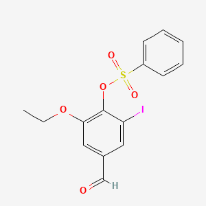 molecular formula C15H13IO5S B2997466 2-乙氧基-4-甲酰基-6-碘苯苯磺酸酯 CAS No. 431999-59-6