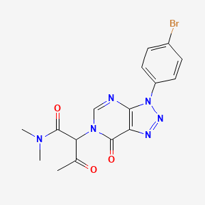 molecular formula C16H15BrN6O3 B2997468 2-(3-(4-溴苯基)-7-氧代-3H-[1,2,3]三唑并[4,5-d]嘧啶-6(7H)-基)-N,N-二甲基-3-氧代丁酰胺 CAS No. 893922-85-5