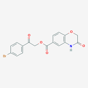 2-(4-bromophenyl)-2-oxoethyl 3-oxo-3,4-dihydro-2H-1,4-benzoxazine-6-carboxylate