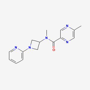 molecular formula C15H17N5O B2997475 N,5-Dimethyl-N-(1-pyridin-2-ylazetidin-3-yl)pyrazine-2-carboxamide CAS No. 2415621-14-4