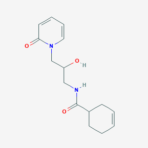 molecular formula C15H20N2O3 B2997483 N-(2-hydroxy-3-(2-oxopyridin-1(2H)-yl)propyl)cyclohex-3-enecarboxamide CAS No. 1705998-26-0