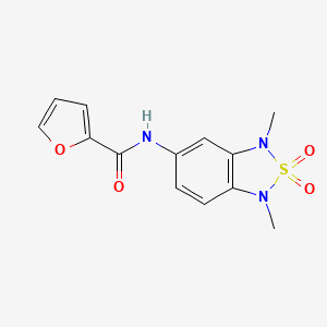 molecular formula C13H13N3O4S B2997485 N-(1,3-dimethyl-2,2-dioxido-1,3-dihydrobenzo[c][1,2,5]thiadiazol-5-yl)furan-2-carboxamide CAS No. 2034545-09-8