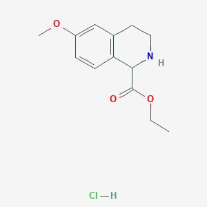 molecular formula C13H18ClNO3 B2997486 Ethyl 6-methoxy-1,2,3,4-tetrahydro-isoquinoline-1-carboxylate hydrochloride CAS No. 1965308-78-4