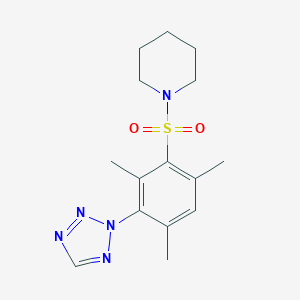 molecular formula C15H21N5O2S B299749 1-[2,4,6-Trimethyl-3-(tetrazol-2-yl)phenyl]sulfonylpiperidine 